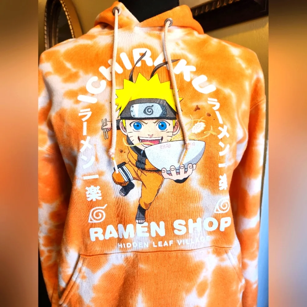 Bioworld Naruto Shippuden Anime Men's Ichiraku Ramen Shop Tie-Dye Hoodie| SIZE S - Picture 6 of 6